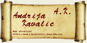 Andrija Kavalić vizit kartica